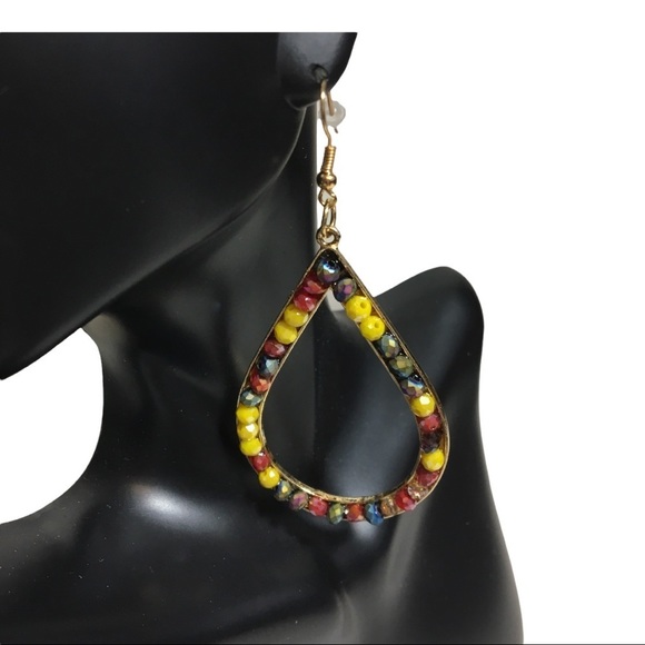 MULTI Colored Bohemian Tear Drop Women Earrings NWT - Picture 12 of 12